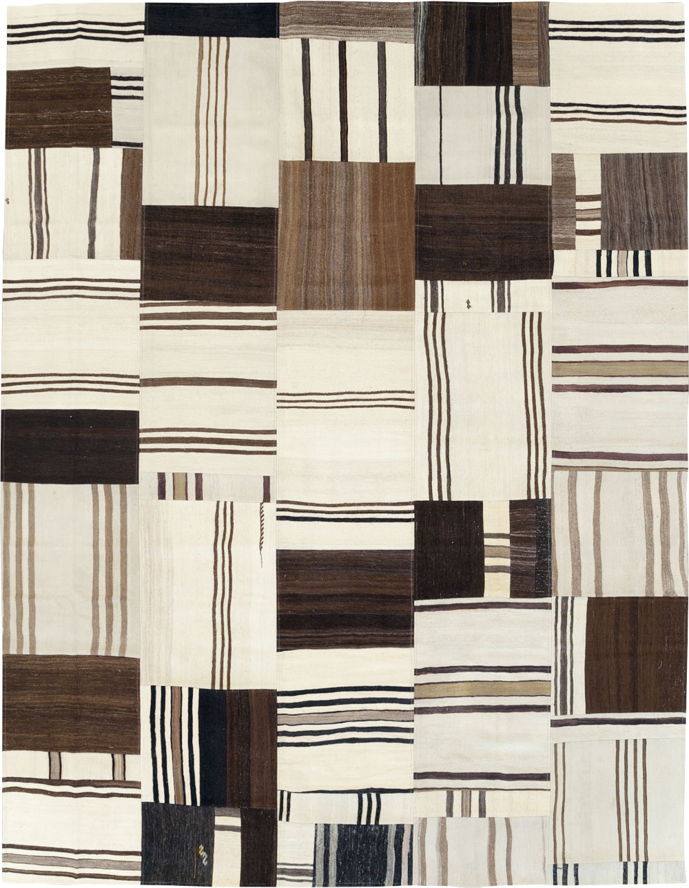 Contemporary Turkish Flatweave Patchwork Style Room Size Carpet, No.30972 - Gsblank