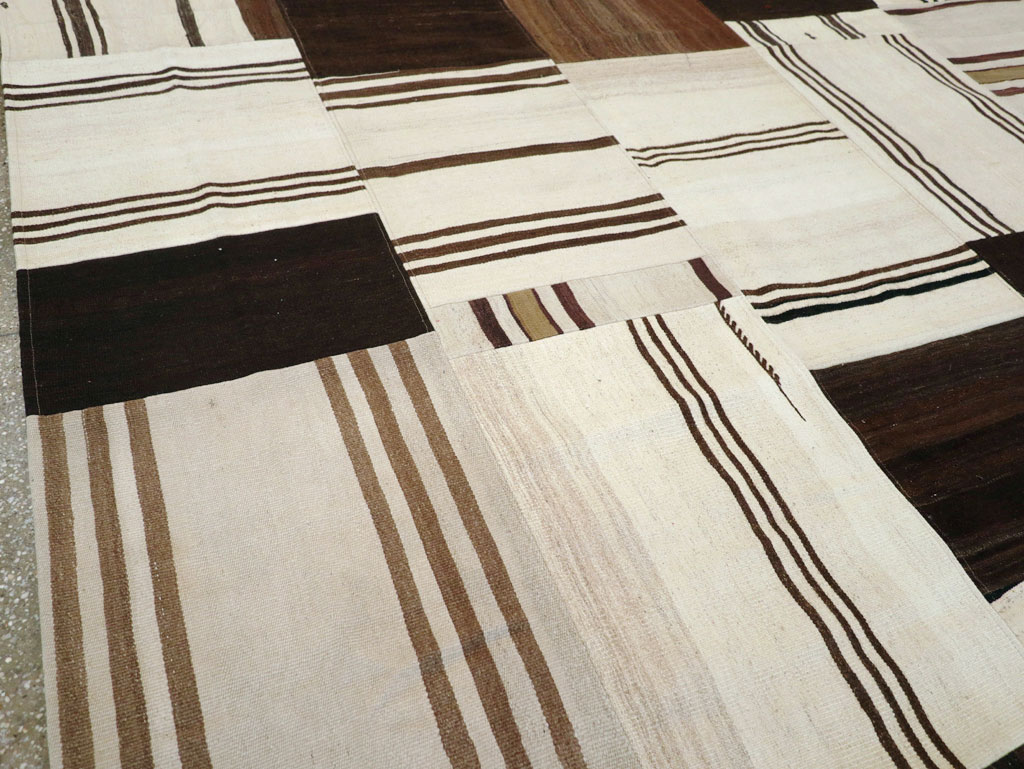 Contemporary Turkish Flatweave Patchwork Style Room Size Carpet, No.30972 - Gsblank