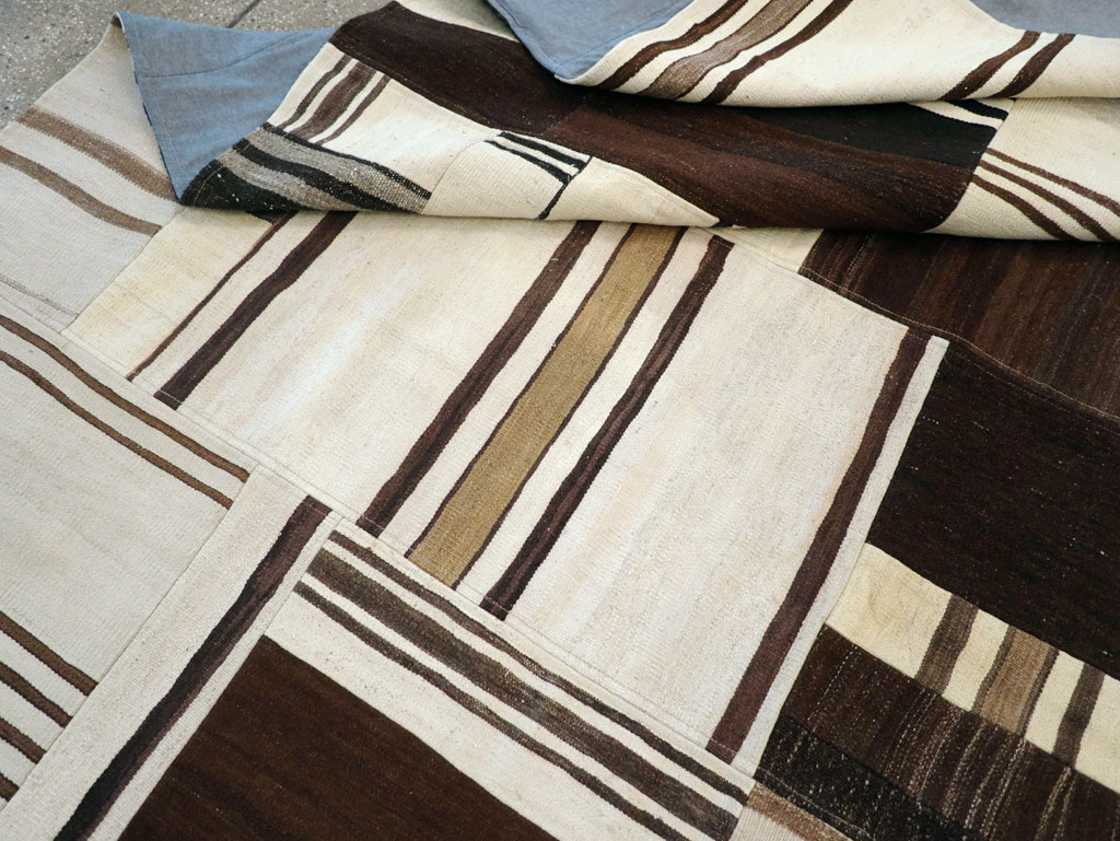 Contemporary Turkish Flatweave Patchwork Style Room Size Carpet, No.30972 - Gsblank