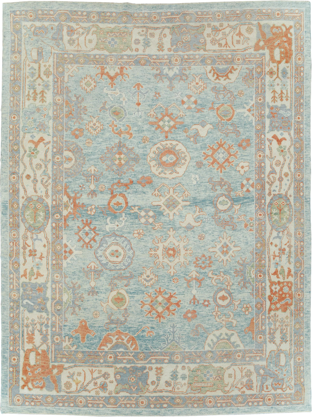 Contemporary Turkish Oushak Room Size Carpet, No.30979 - Gsblank