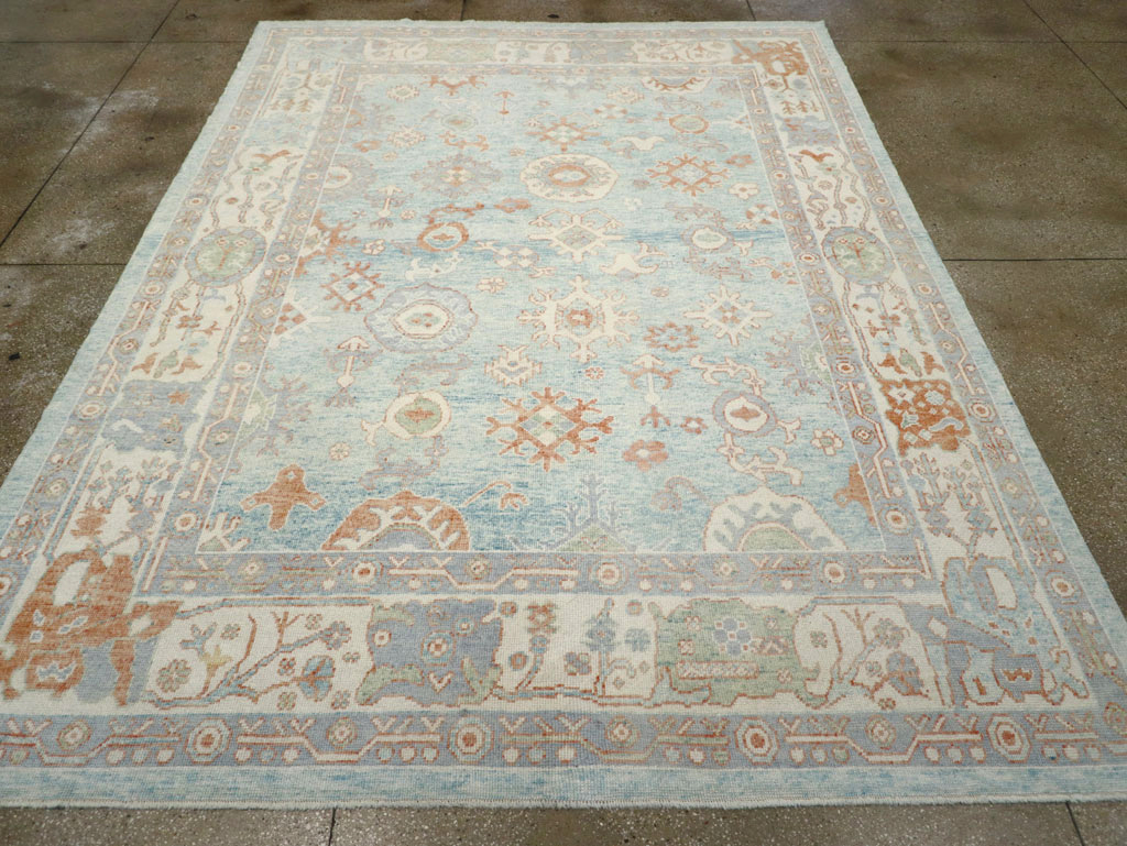 Contemporary Turkish Oushak Room Size Carpet, No.30979 - Gsblank