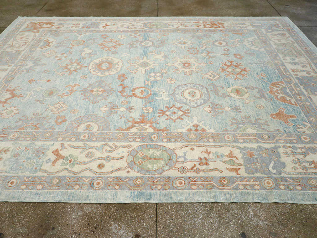 Contemporary Turkish Oushak Room Size Carpet, No.30979 - Gsblank