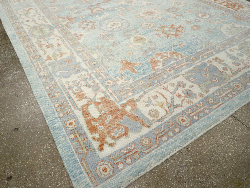 Contemporary Turkish Oushak Room Size Carpet, No.30979 - Gsblank