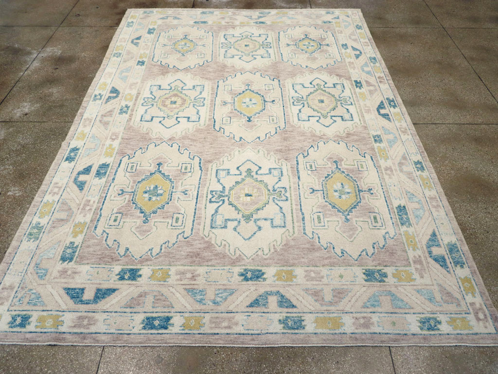 Contemporary Turkish Oushak Room Size Carpet, No.30982 - Gsblank