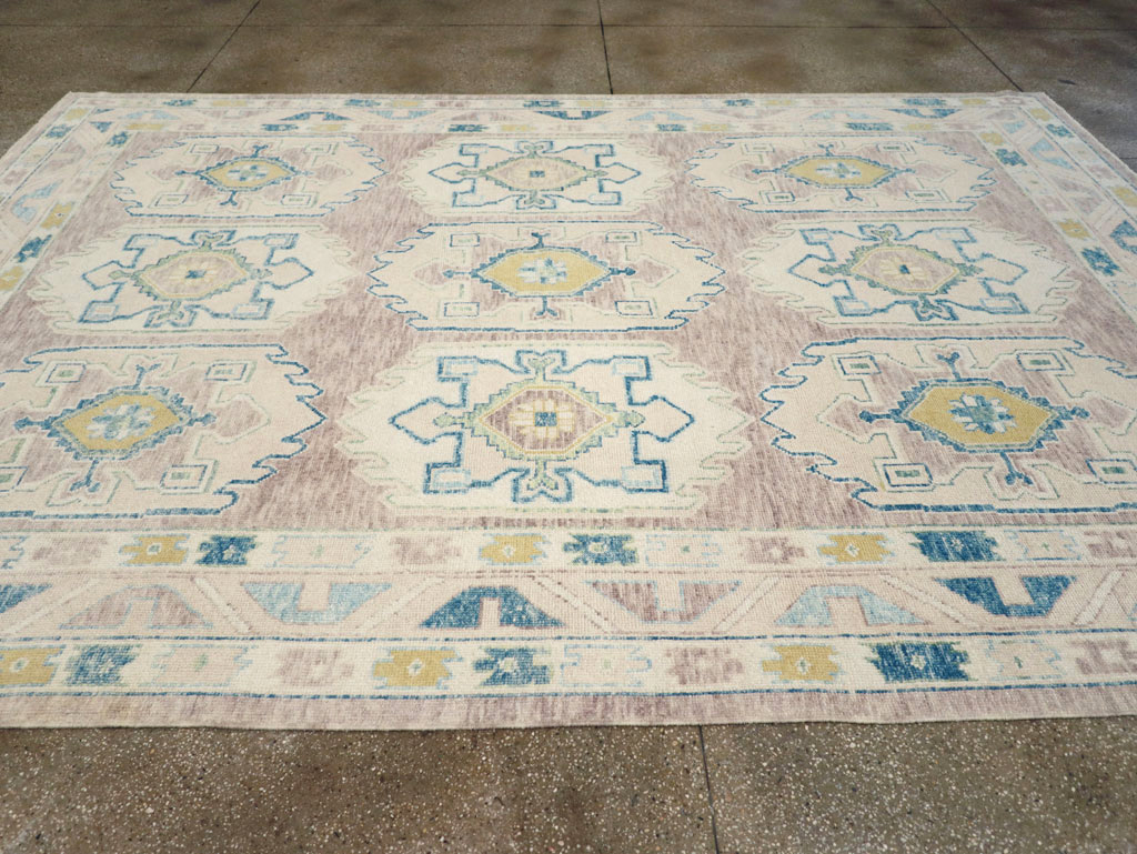 Contemporary Turkish Oushak Room Size Carpet, No.30982 - Gsblank