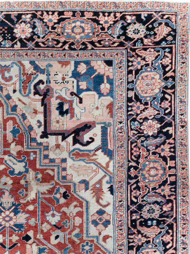 Antique Persian Heriz Room Size Carpet, No.30998 - Gsblank