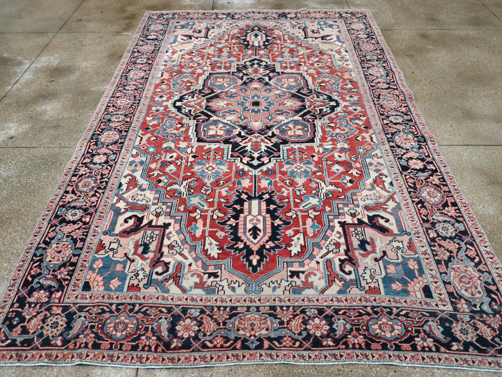 Antique Persian Heriz Room Size Carpet, No.30998 - Gsblank