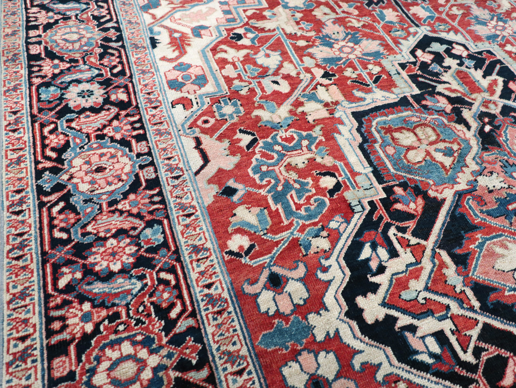 Antique Persian Heriz Room Size Carpet, No.30998 - Gsblank