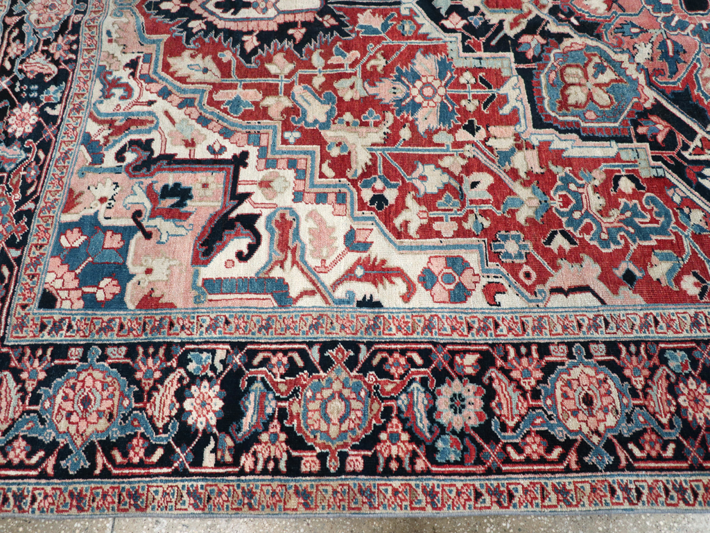 Antique Persian Heriz Room Size Carpet, No.30998 - Gsblank