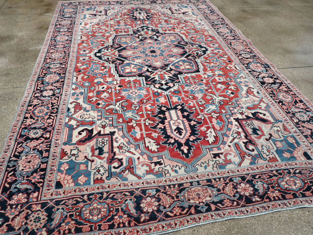Antique Persian Heriz Room Size Carpet, No.30998 - Gsblank