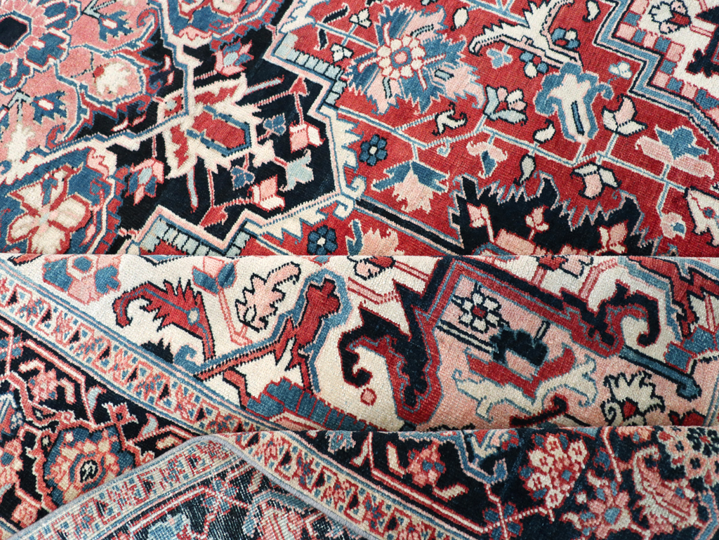 Antique Persian Heriz Room Size Carpet, No.30998 - Gsblank