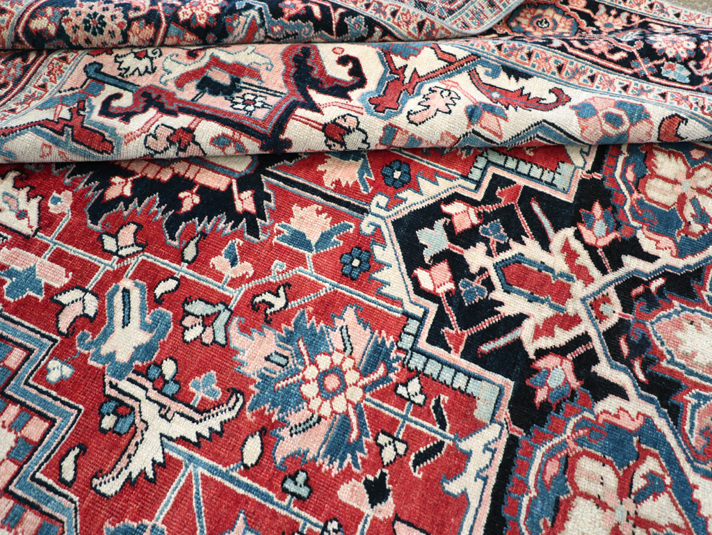 Antique Persian Heriz Room Size Carpet, No.30998 - Gsblank