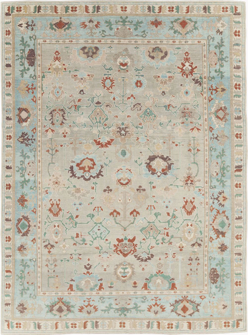 Contemporary Turkish Oushak Room Size Carpet, No.31013 - Gsblank