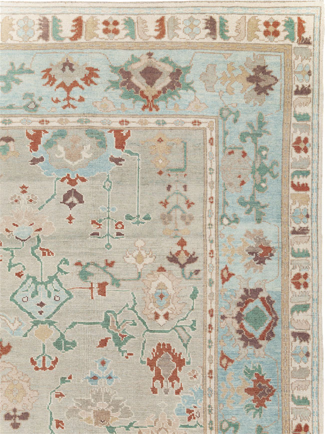 Contemporary Turkish Oushak Room Size Carpet, No.31013 - Gsblank