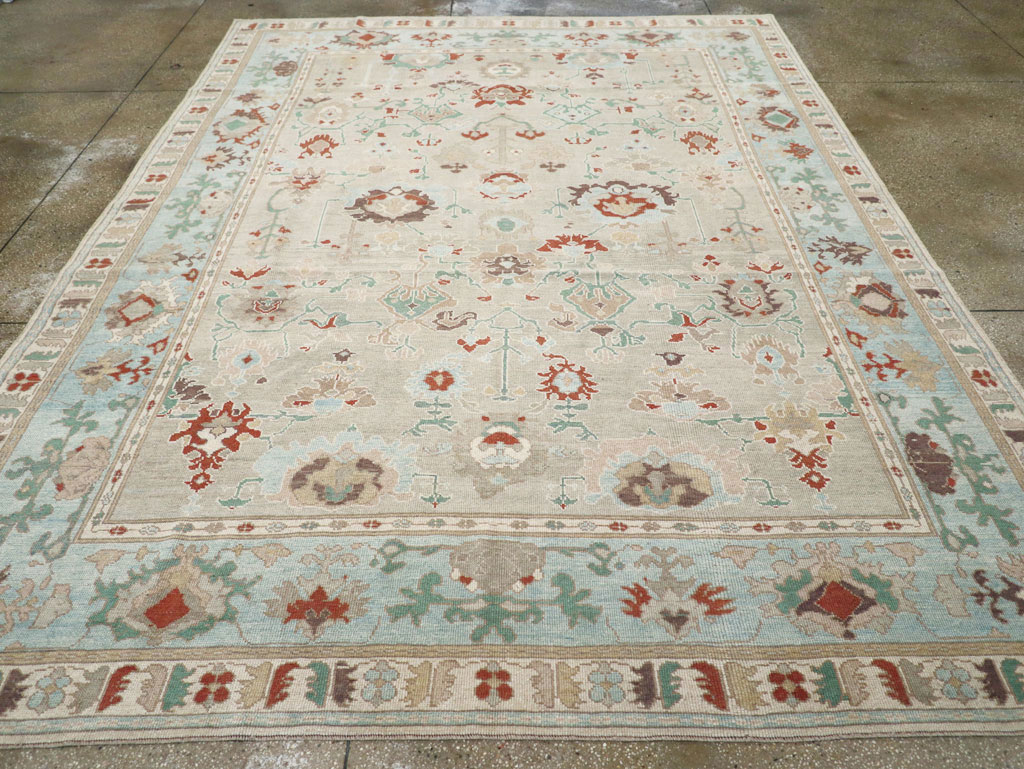 Contemporary Turkish Oushak Room Size Carpet, No.31013 - Gsblank