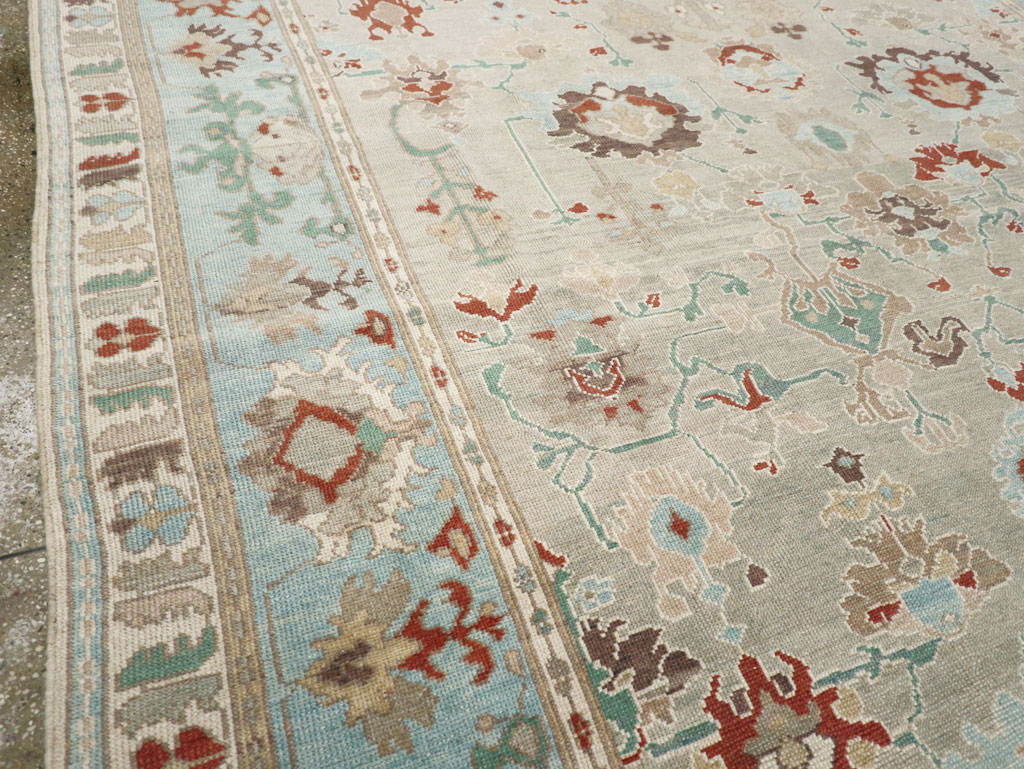 Contemporary Turkish Oushak Room Size Carpet, No.31013 - Gsblank