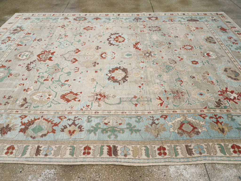 Contemporary Turkish Oushak Room Size Carpet, No.31013 - Gsblank