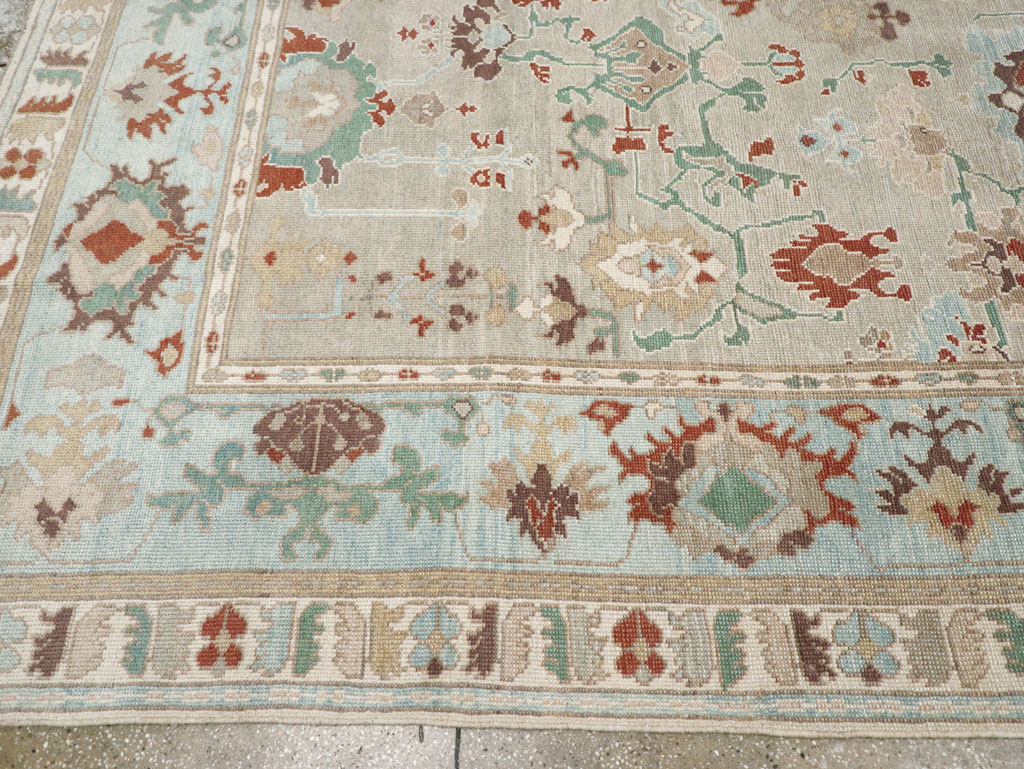 Contemporary Turkish Oushak Room Size Carpet, No.31013 - Gsblank