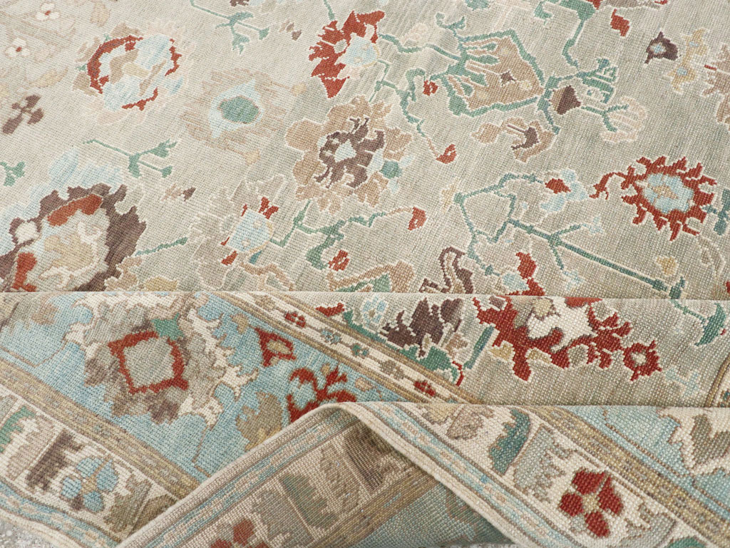 Contemporary Turkish Oushak Room Size Carpet, No.31013 - Gsblank