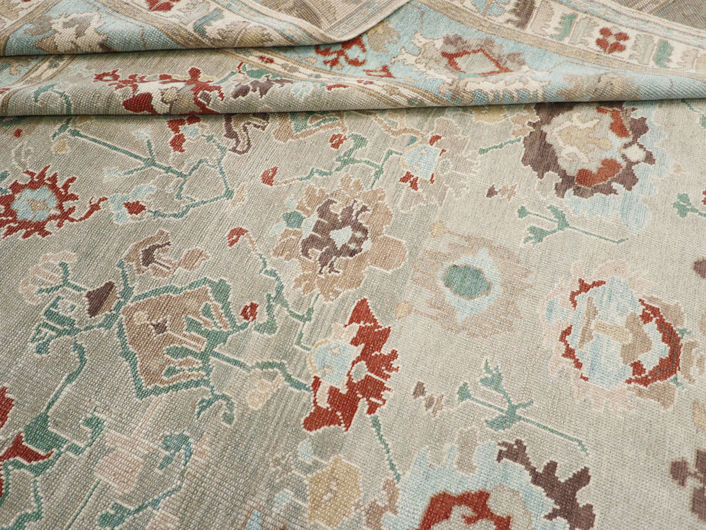 Contemporary Turkish Oushak Room Size Carpet, No.31013 - Gsblank