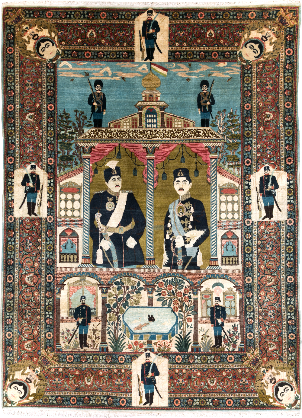 Antique Persian Pictorial Tabriz Rug, No.31017 - Gsblank
