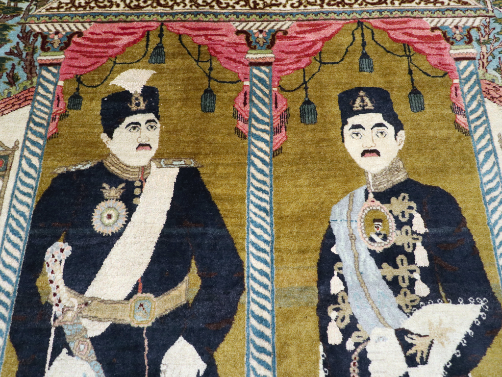 Antique Persian Pictorial Tabriz Rug, No.31017 - Gsblank