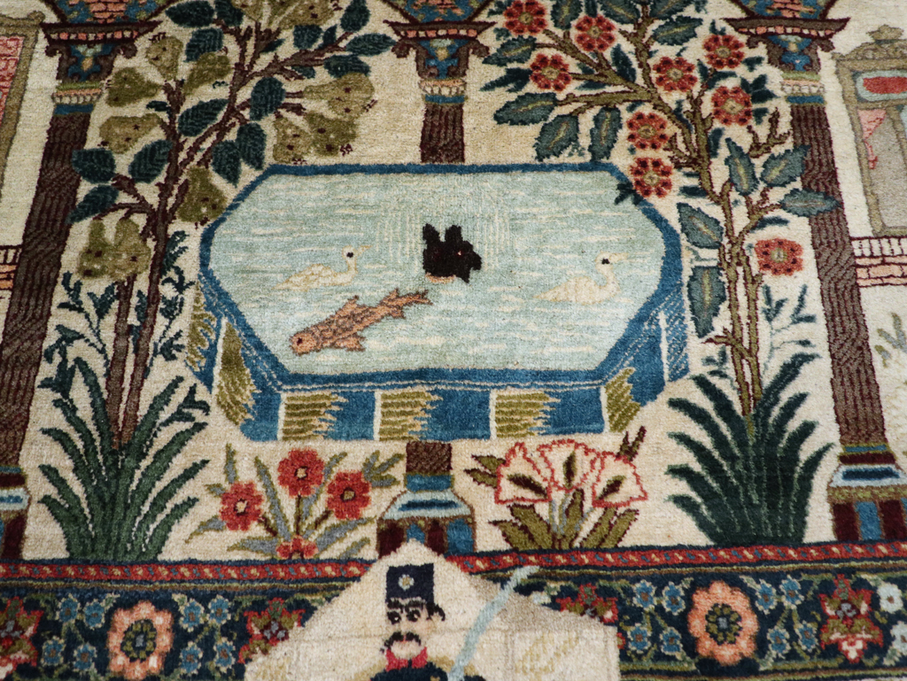 Antique Persian Pictorial Tabriz Rug, No.31017 - Gsblank