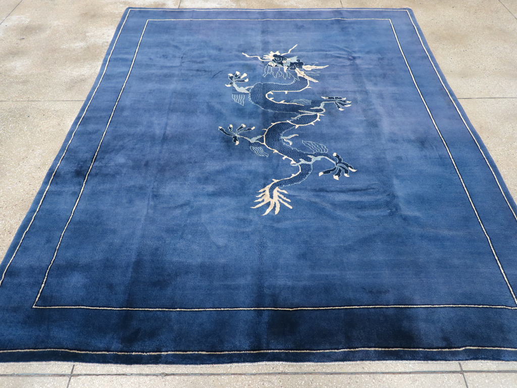 Vintage Chinese Dragon Peking Small Room Size Carpet, No.31018 - Gsblank