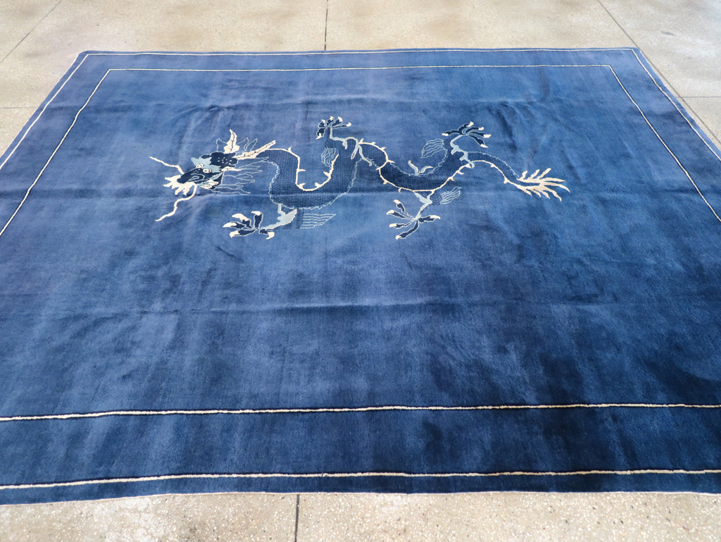 Vintage Chinese Dragon Peking Small Room Size Carpet, No.31018 - Gsblank