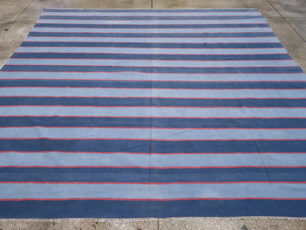 Vintage Indian Flatweave Dhurrie Square Rug, No.31023 - Gsblank
