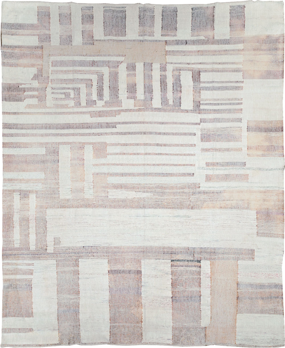 Vintage Turkish Flatweave Kilim Large Room Size Carpet, No.31032 - Gsblank