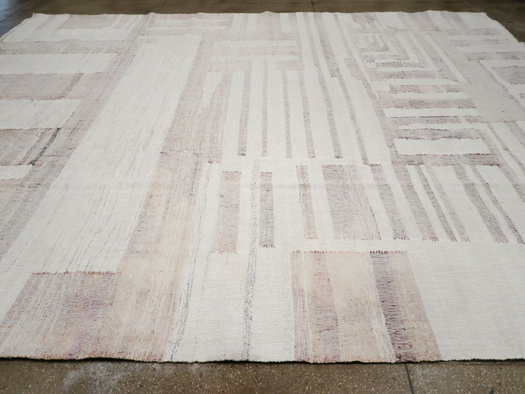 Vintage Turkish Flatweave Kilim Large Room Size Carpet, No.31032 - Gsblank