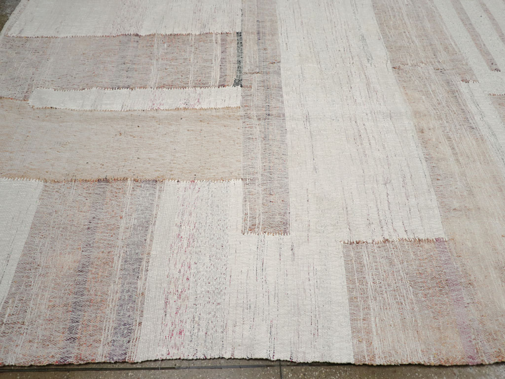 Vintage Turkish Flatweave Kilim Large Room Size Carpet, No.31032 - Gsblank