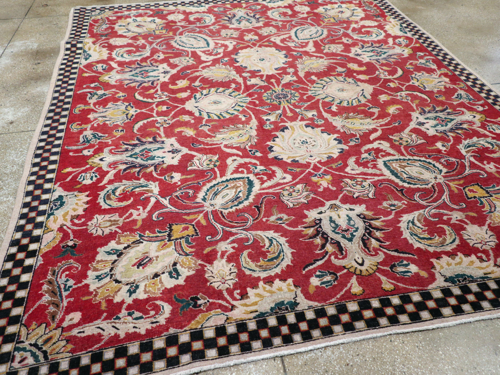 Vintage Persian Tabriz Room Size Carpet, No.31034 - Gsblank