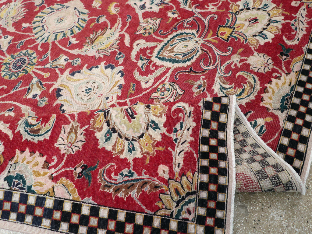 Vintage Persian Tabriz Room Size Carpet, No.31034 - Gsblank