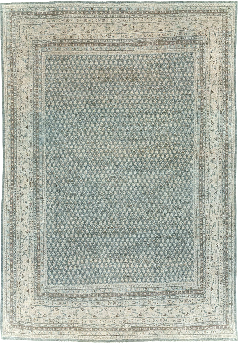 Vintage Persian Tabriz Accent Carpet, No.31037 - Gsblank