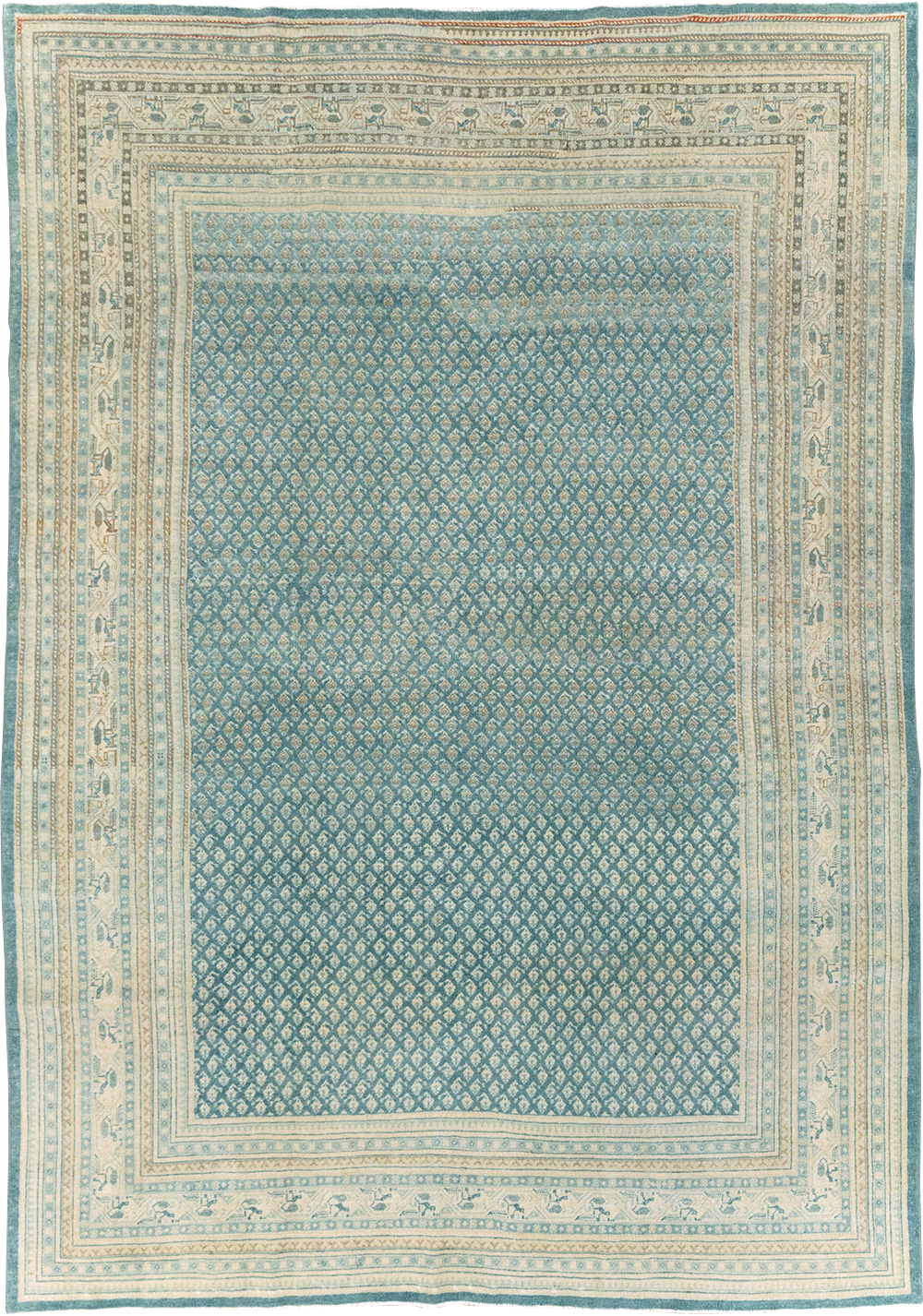 Vintage Persian Tabriz Accent Carpet, No.31039 - Gsblank