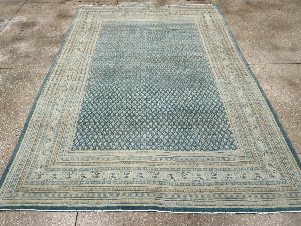 Vintage Persian Tabriz Accent Carpet, No.31039 - Gsblank