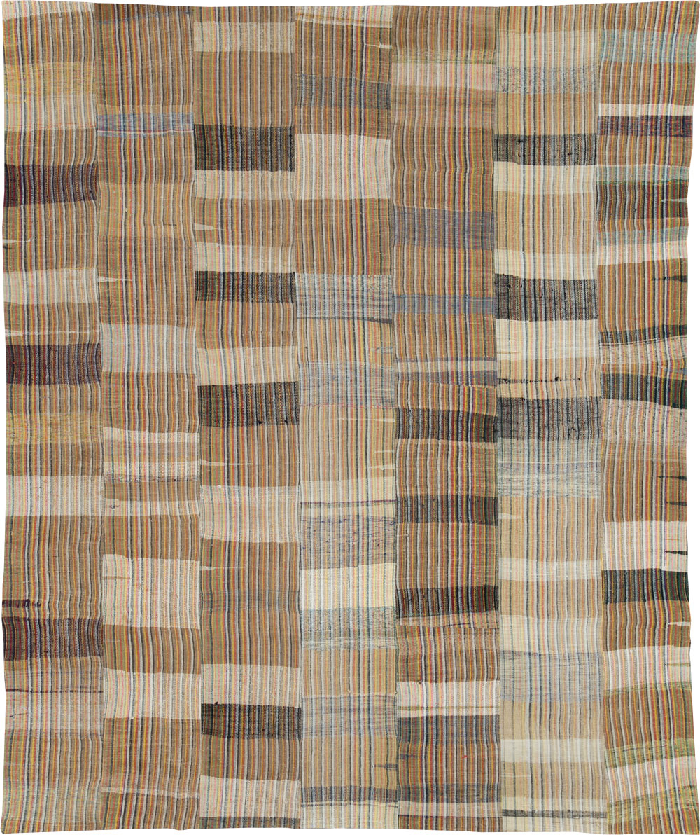 Vintage Turkish Flatweave Kilim Room Size Carpet, No.31044 - Gsblank