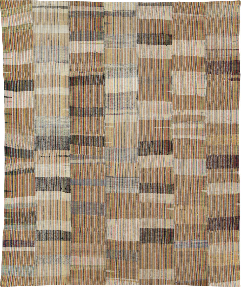 Vintage Turkish Flatweave Kilim Room Size Carpet, No.31044 - Gsblank