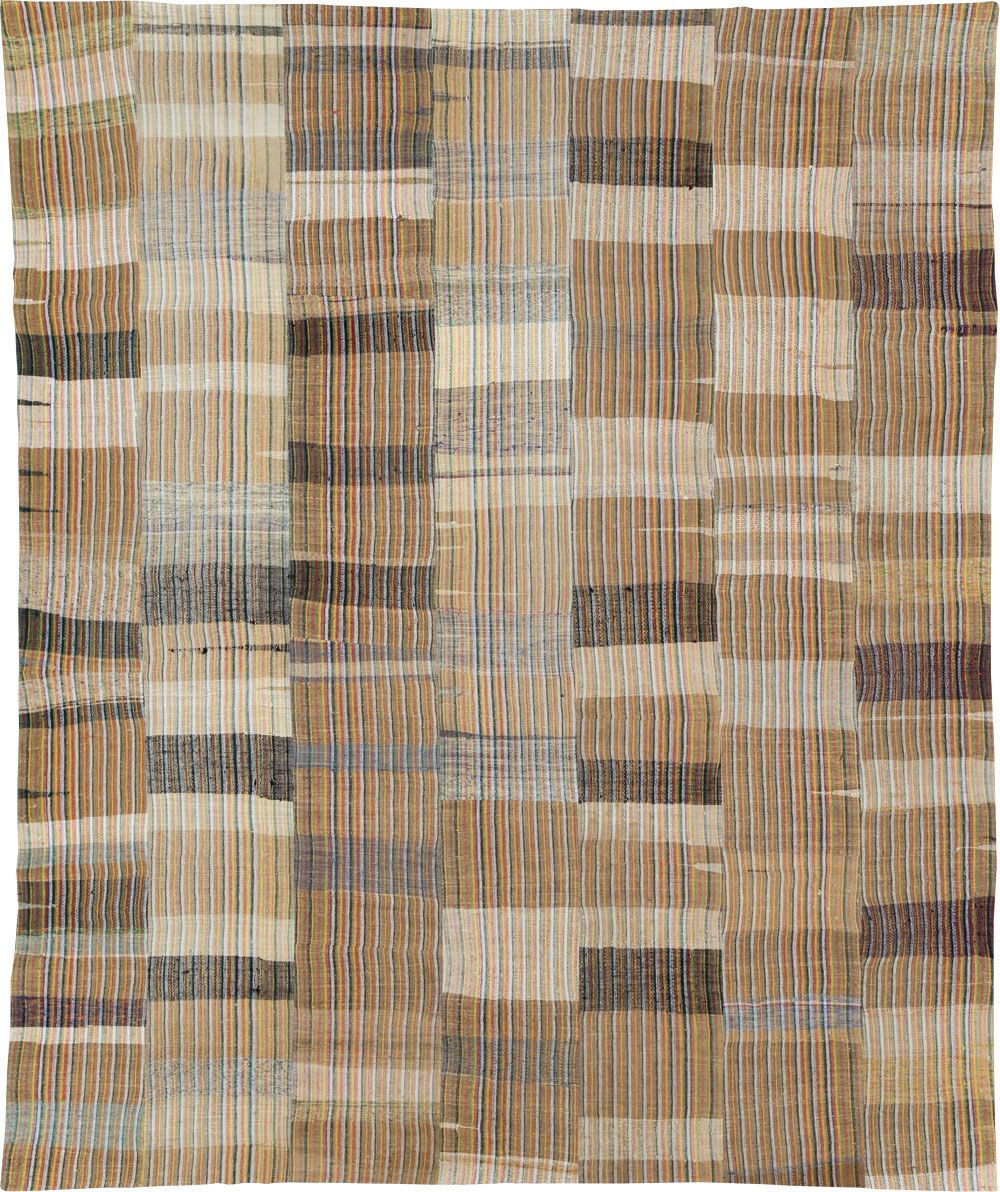 Vintage Turkish Flatweave Kilim Room Size Carpet, No.31044 - Gsblank