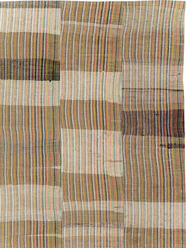 Vintage Turkish Flatweave Kilim Room Size Carpet, No.31044 - Gsblank