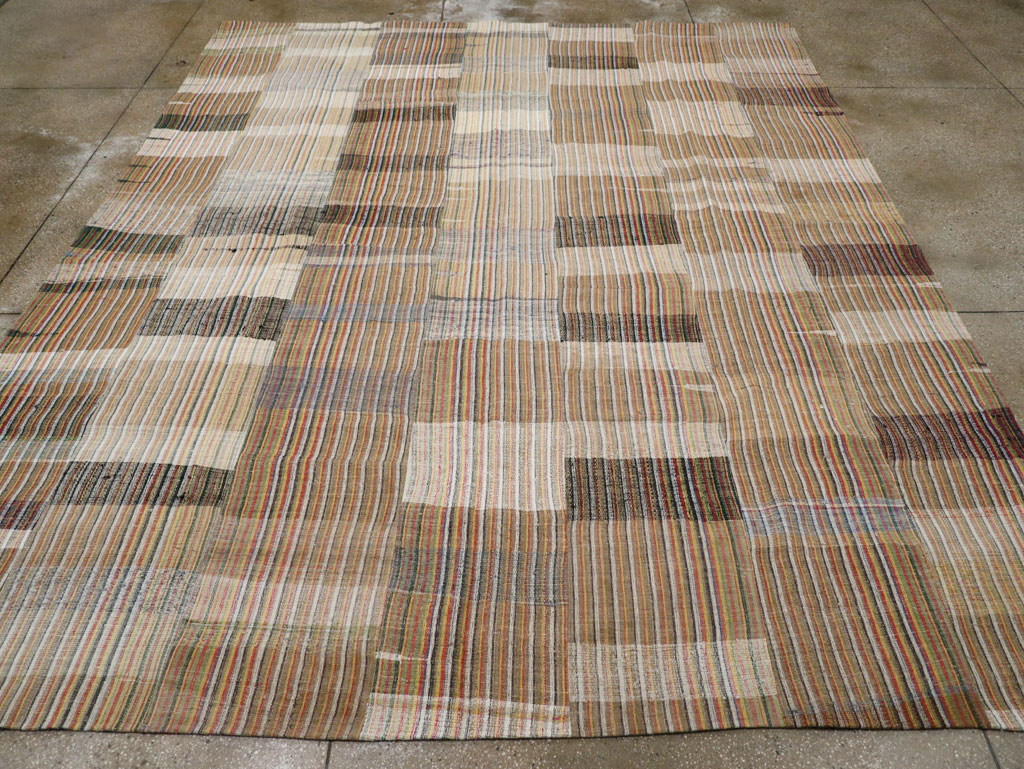 Vintage Turkish Flatweave Kilim Room Size Carpet, No.31044 - Gsblank
