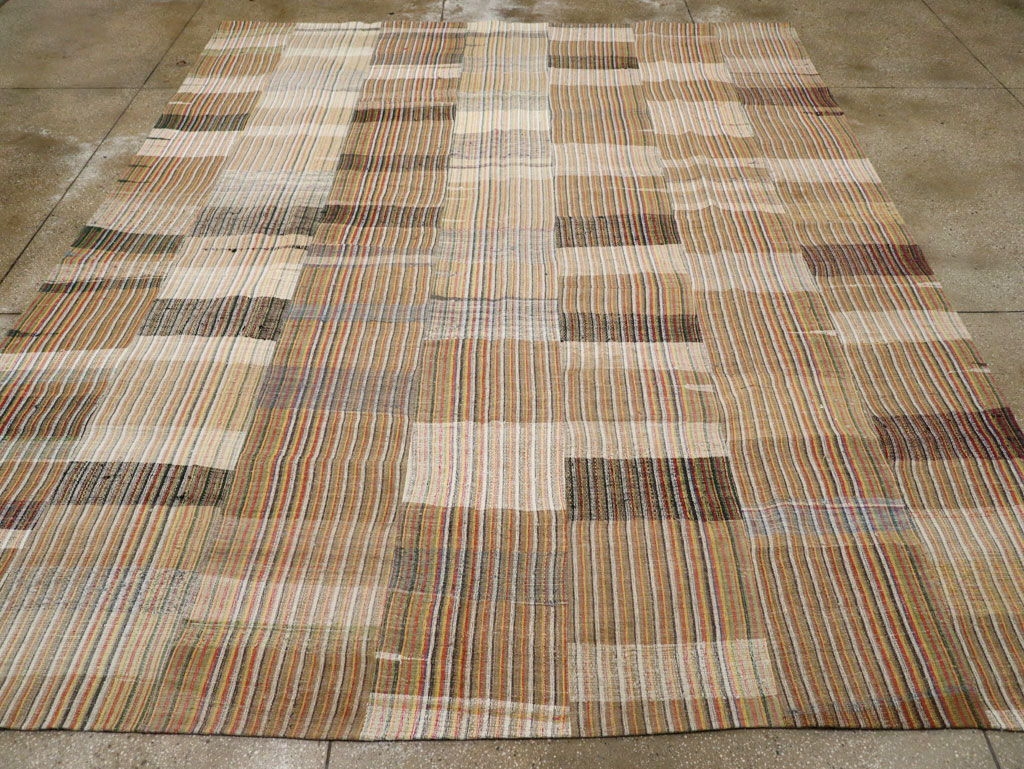 Vintage Turkish Flatweave Kilim Room Size Carpet, No.31044 - Gsblank