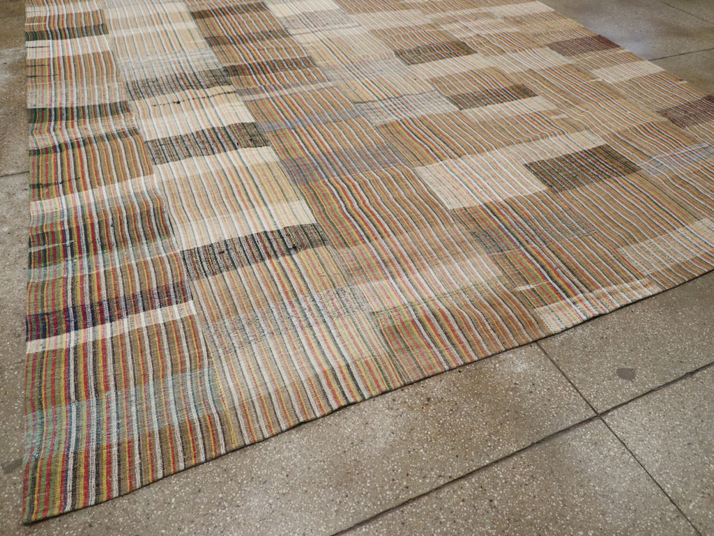 Vintage Turkish Flatweave Kilim Room Size Carpet, No.31044 - Gsblank