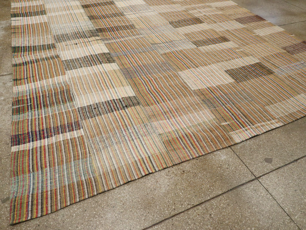 Vintage Turkish Flatweave Kilim Room Size Carpet, No.31044 - Gsblank