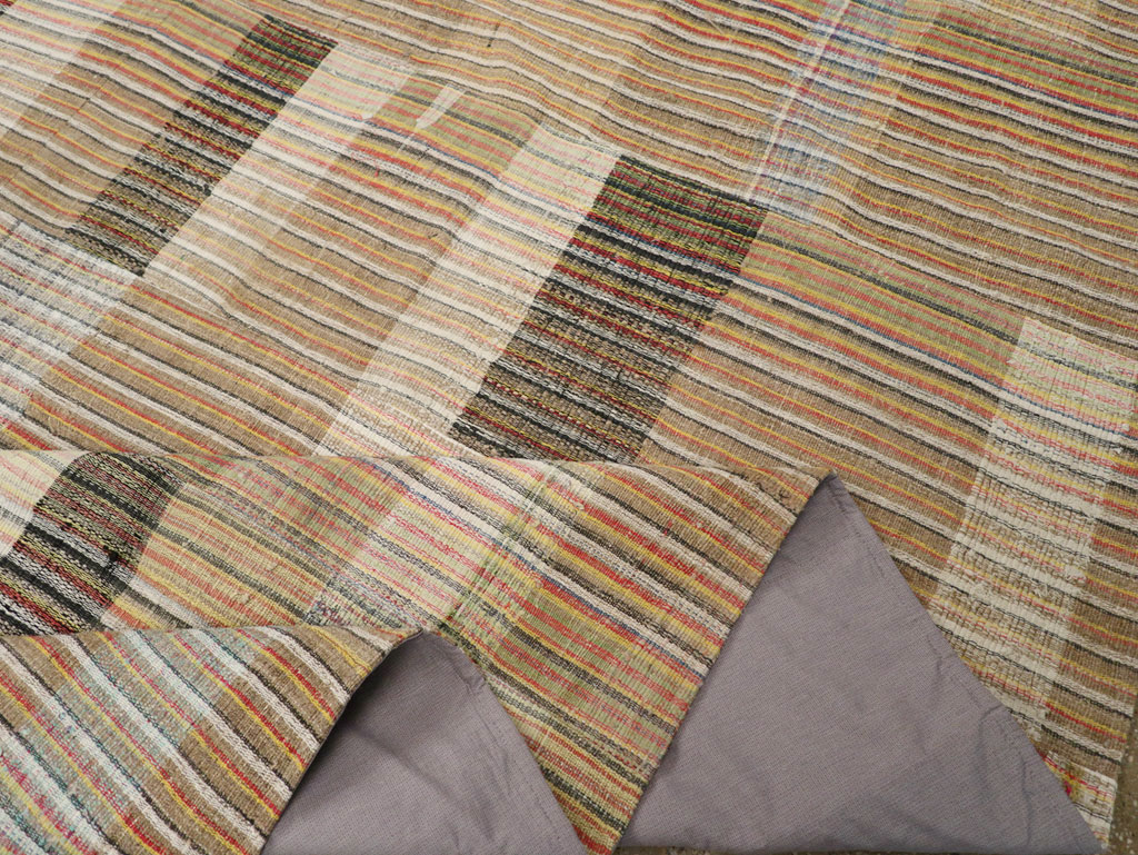 Vintage Turkish Flatweave Kilim Room Size Carpet, No.31044 - Gsblank