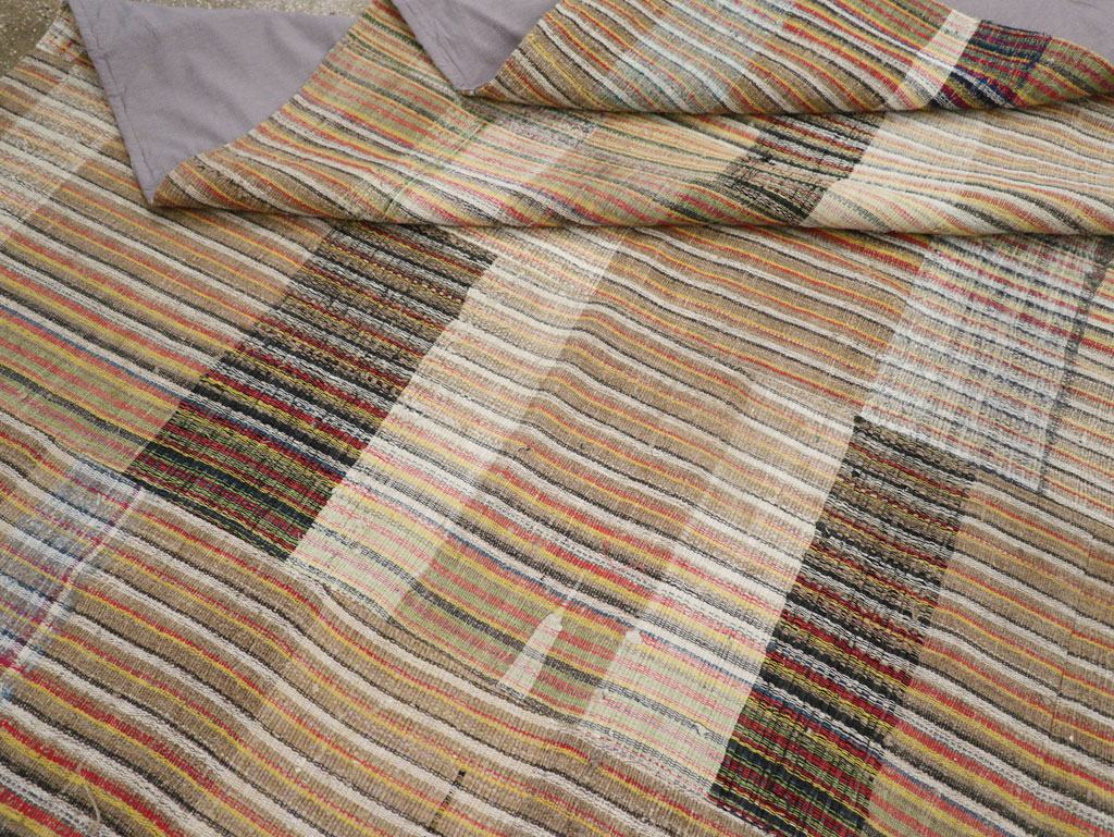 Vintage Turkish Flatweave Kilim Room Size Carpet, No.31044 - Gsblank