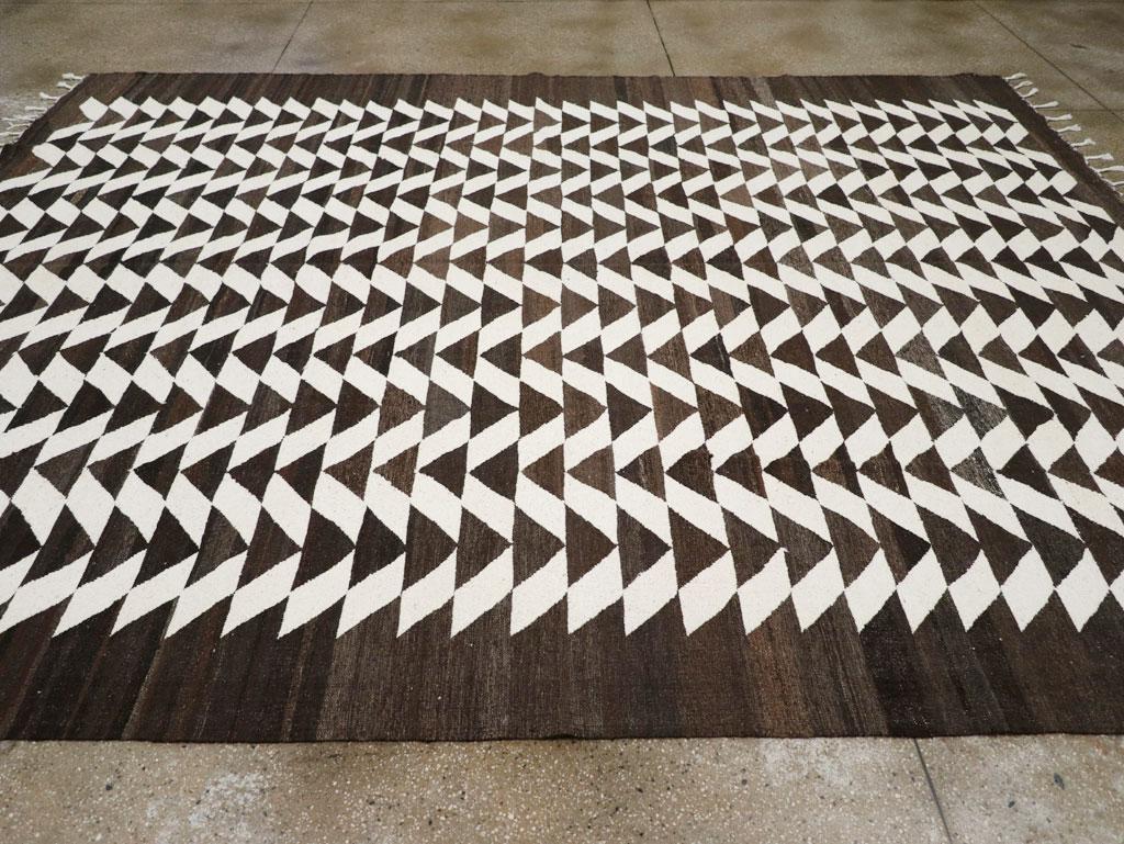 Contemporary Turkish Flatweave Kilim Room Size Carpet, No.31045 - Gsblank