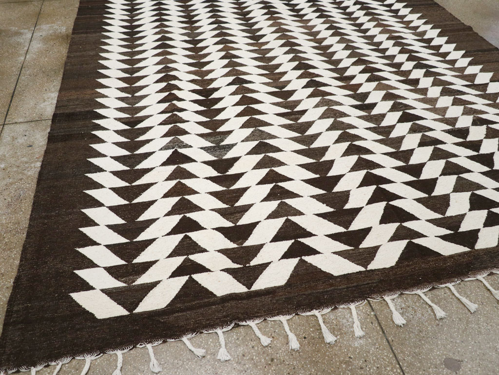 Contemporary Turkish Flatweave Kilim Room Size Carpet, No.31045 - Gsblank